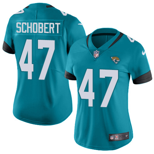 Nike Jacksonville Jaguars 47 Joe Schobert Teal Green Alternate Women Stitched NFL Vapor Untouchable Limited Jersey